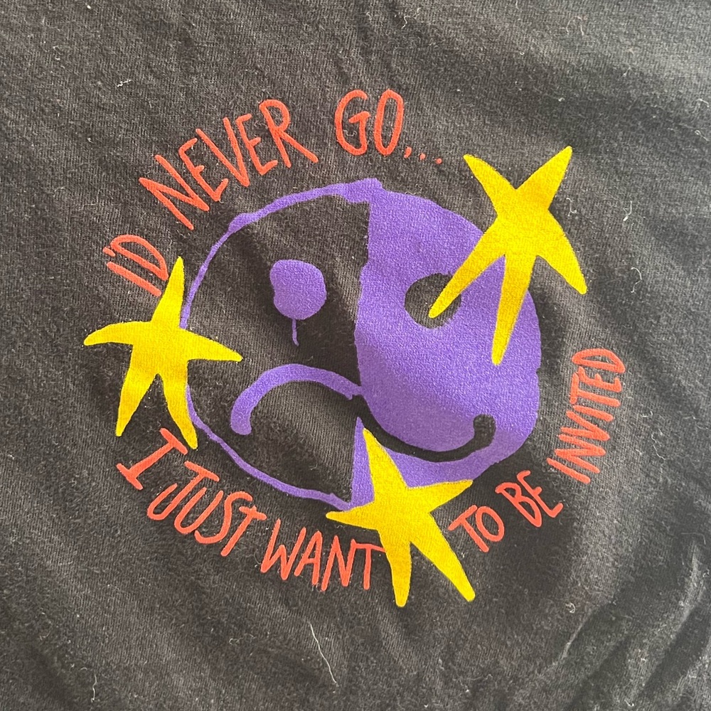 Fall Out Boy SMFSD 2023 tour shirt “I’d never go…” lyric Tee size large